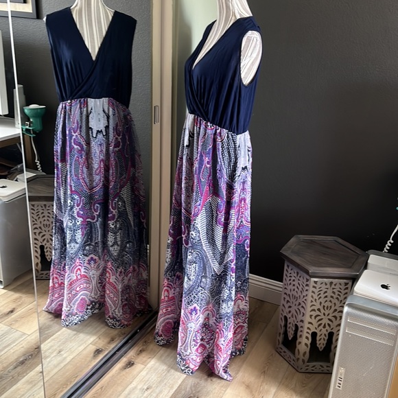NY & Co, maxi dress, XL blues & purples